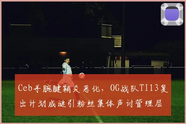 Ceb手腕腱鞘炎恶化,OG战队TI13复出计划成谜引粉丝集体声讨管理层